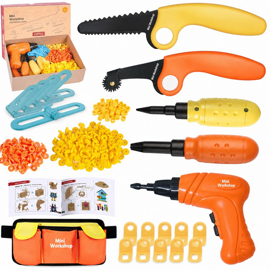 Kids Cardboard Tool Set, 258 Pieces