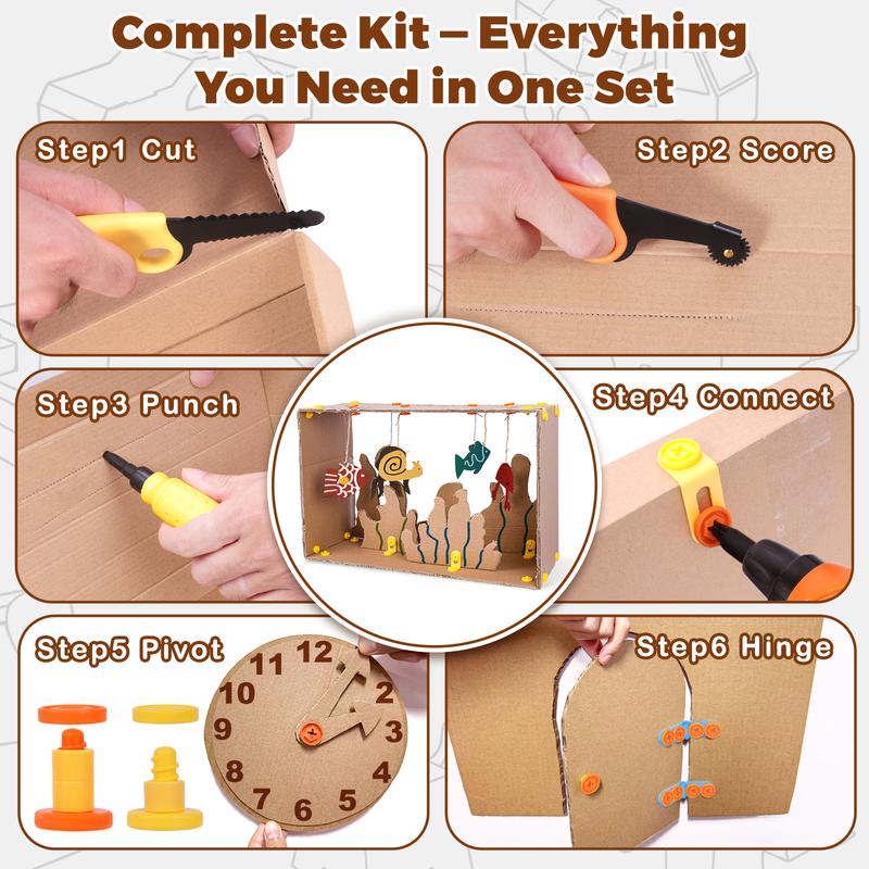 Kids Cardboard Tool Set, 258 Pieces
