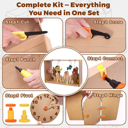 Kids Cardboard Tool Set, 258 Pieces