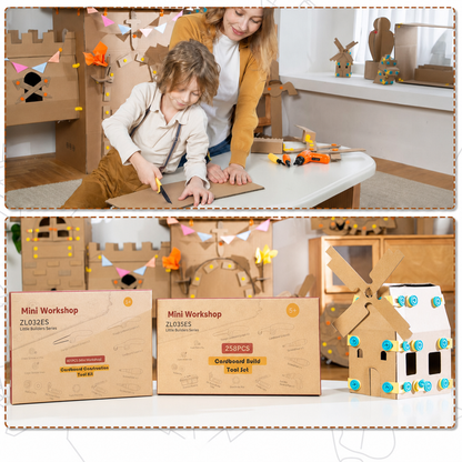 Kids Cardboard Tool Set, 258 Pieces